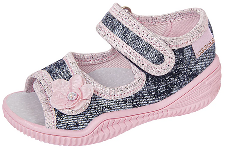 Tenisówki dziecięce Viggami EMILKA OZDOBA szare sandałki dziewczęce