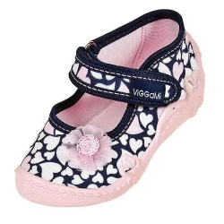 Tenisówki dziecięce Viggami Ada Druk granatowe kapcie dziewczęce na rzep