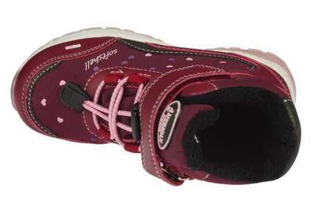 Dziecięce buty zimowe American Club z podeszwą LED BRL131/23DKRE bordowe