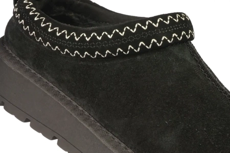 Damskie botki zimowe mule ze skóry naturalnej American Club DCY187BL czarne