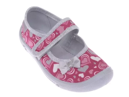 Tenisówki dziecięce Viggami Judyta Serca kapcie dziewczęce na rzep