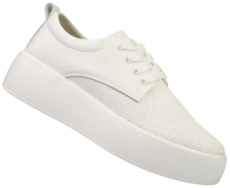 Skórzane buty sportowe damskie Ladie's Style D2309S-2WH białe