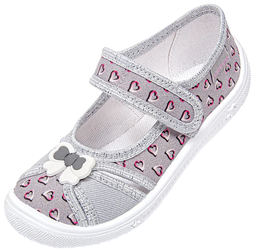 Tenisówki dziecięce Viggami LEA DRUK szare kapcie dziewczęce na rzep