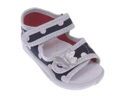 Tenisówki dziecięce Viggami Emilka Groszki granatowe sandałki