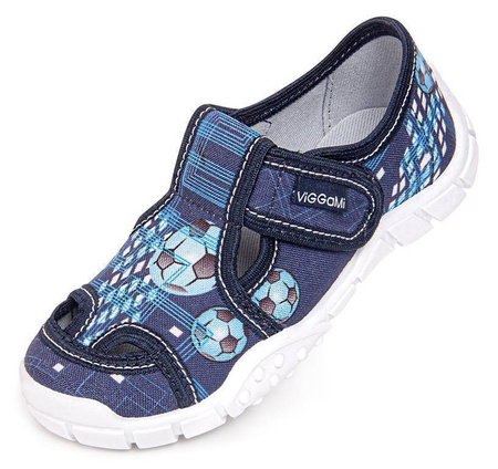 Tenisówki dziecięce kapcie chłopięce Viggami ADAŚ BLUE niebieskie