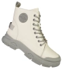 Damskie botki trapery przejściowe / zimowe Skotnicki DB-3-1502WHGY białe