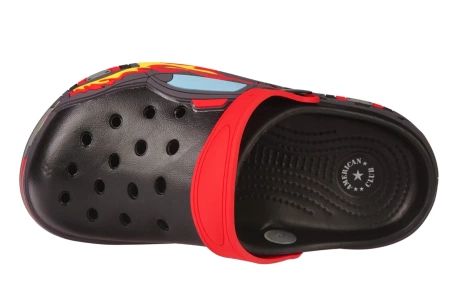 Dziecięce klapki basenowe American Club CNH185BL czarno czerwone