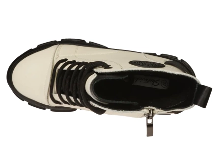 Damskie botki trapery przejściowe / zimowe Skotnicki DB-3-1502BEBL beżowe