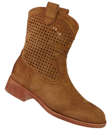 Zamszowe kowbojki damskie Skotnicki DB-3-Y83KH brązowe