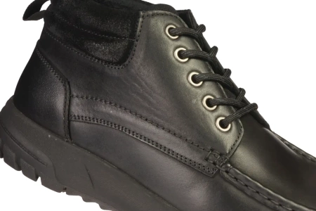 Zimowe skórzane trzewiki męskie American Club MCY128BL czarne