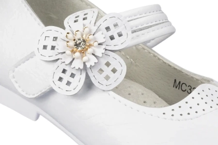 Półbuty dziewczęce lakierki baleriny dziecięce Apawwa BMC324WH