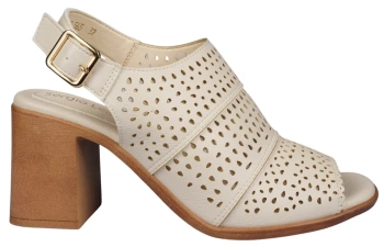 Eleganckie sandały damskie Sergio Leone w kolorze ecru DSK565EC