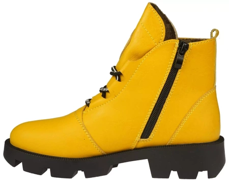 Damskie buty zimowe Sergio Leone botki DT740ZO żółte