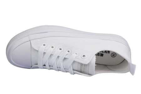 Tenisówki młodzieżowe American Club białe tenisówki damskie DLH-102WH białe