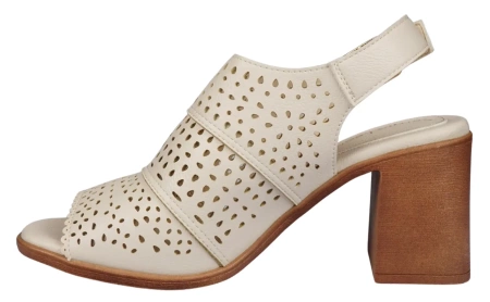 Eleganckie sandały damskie Sergio Leone w kolorze ecru DSK565EC
