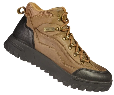 Zimowe skórzane buty męskie American Club MCY163BE beżowe
