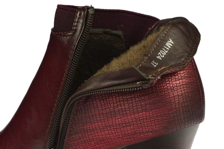 Damskie buty zimowe Urban Projekt DAM17024BO bordowe