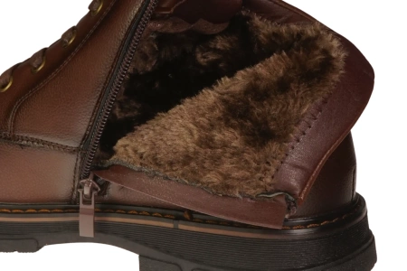 Męskie trzewiki zimowe ocieplane Skotnicki MB-4-0758BR brązowe