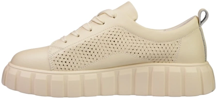 Skórzane buty sportowe damskie w kolorze beżowym Skotnicki DP-3-Y99BE