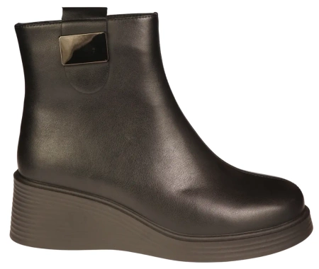 Damskie botki zimowe ze skóry naturalnej Skotnicki DB-3-1503BL czarne