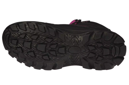 Zimowe buty damskie ocieplane American Club DHL149/24BLFU czarno różowe