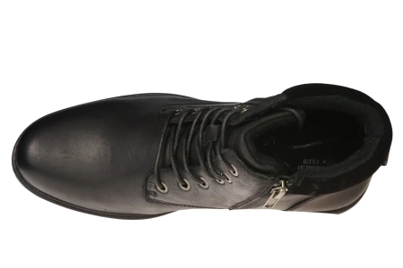 Eleganckie męskie skórzane buty zimowe American Club MCY167BL czarne