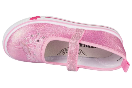 Tenisówki dziecięce American Club BTEN-135PI różowe wsuwane