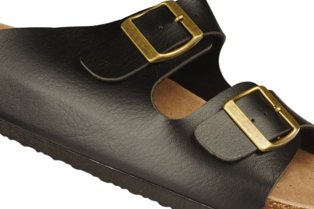 Męskie klapki ze skóry ekologicznej American Club MMS01BL czarne