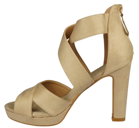 Eleganckie sandały damskie Sabatina DDM19-31BE beżowe