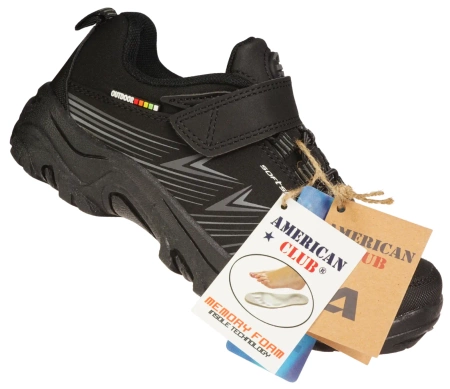 Dziecięce buty trekkingowe SOFTSHELL American Club CWT246BL czarne