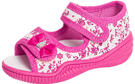 Tenisówki dziecięce Viggami HANIA KWIATKI różowe sandałki dziewczęce