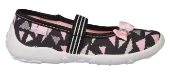 Tenisówki dziecięce Viggami JOLA czarne kapcie dziewczęce wsuwane