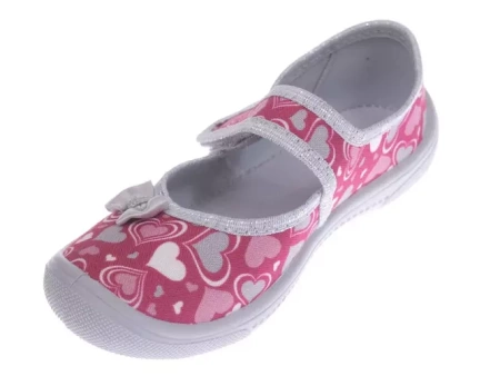 Tenisówki dziecięce Viggami Judyta Serca kapcie dziewczęce na rzep