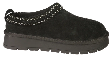 Damskie botki zimowe mule ze skóry naturalnej American Club DCY187BL czarne