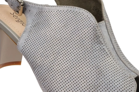 Eleganckie sandały damskie Sergio Leone w kolorze szarym DSK800SZ