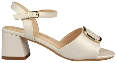 Eleganckie sandały damskie Sergio Leone DSK892PE perłowe