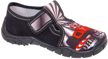 Tenisówki dziecięce Viggami BRUNO czarne kapcie chłopięce na rzep