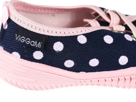 Tenisówki dziecięce Viggami Oliwka Groszki kapcie dziewczęce wsuwane