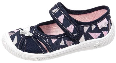 Tenisówki dziecięce Viggami IGA DRUK granatowe kapcie dziewczęce na rzep
