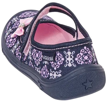 Tenisówki dziecięce Viggami Beata Druk B kapcie dziewczęce na rzep