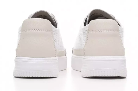 Skórzane buty sportowe damskie Sergio Leone DSP020BIBE białe