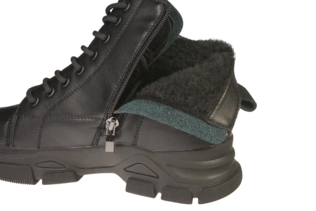 Damskie botki trapery przejściowe / zimowe Skotnicki DB-3-1502BLBL czarne