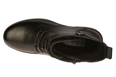 Damskie botki zimowe ze skóry naturalnej Skotnicki DB-3-1505BL czarne