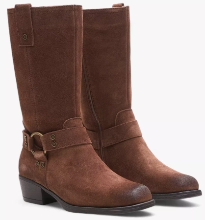 Damskie skórzane kozaki zimowe Sergio Leone DKZ265-SBR brązowe