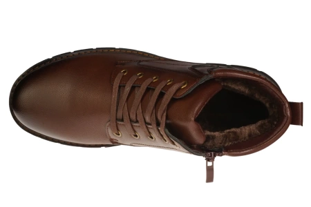 Męskie trzewiki zimowe ocieplane Skotnicki MB-4-0758BR brązowe