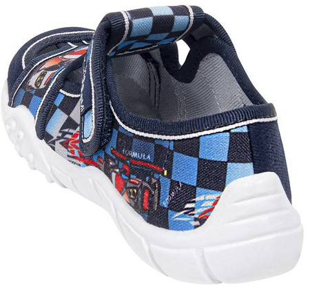 Tenisówki dziecięce Viggami ADAŚ CAR granatowe kacie chłopięce na rzep