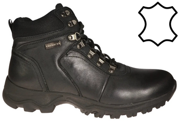 Zimowe buty męskie skórzane American Club MCY72/22BL czarne