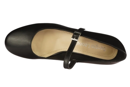 Eleganckie czarne półbuty damskie Sergio Leone DPB176CZPU