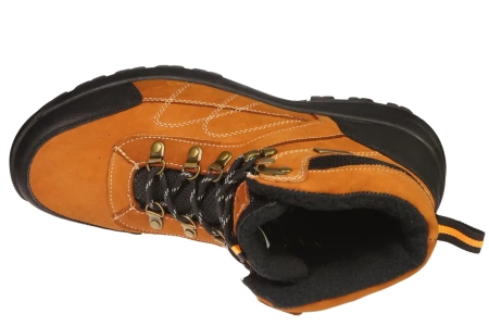 Zimowe skórzane buty męskie American Club MCY58BR brązwe