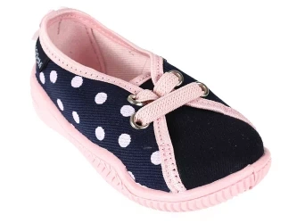 Tenisówki dziecięce Viggami Oliwka Groszki kapcie dziewczęce wsuwane